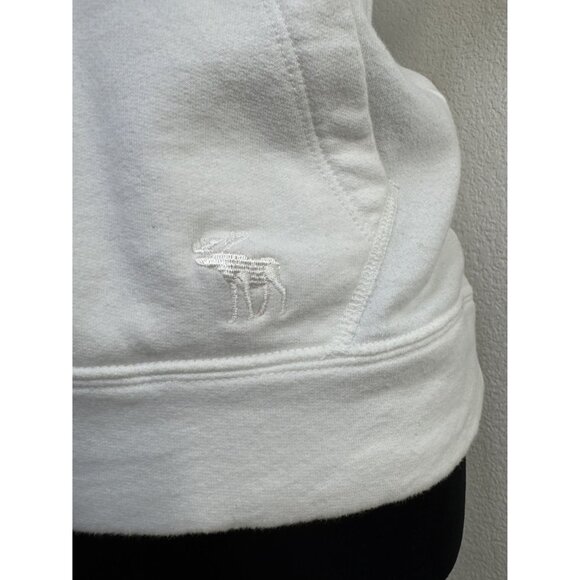 Abercrombie & Fitch White Short Sleeve Hoodie S Cotton/Polyester Blend - Picture 2 of 4
